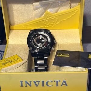 Black and Silver Chronograph Watch